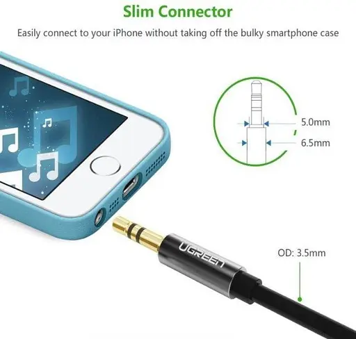 Аудио кабель AUX Ugreen AV119 3.5 мм Male to 3.5 мм Male Cable 1.5 м (10734) - фото 3