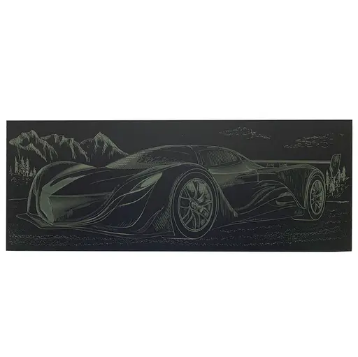 Гравюра панорама Спорткар ГрВ2-4 эконом вариант в пакете 41х15 см