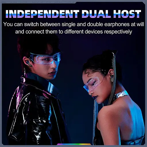 Навушники Onikuma Wireless Gaming Earbuds with ENC Mic T27, IPX4, BT5.3, 2.4G, PS5, PC, 45mAh, 400mAh, 7h, black - фото 6