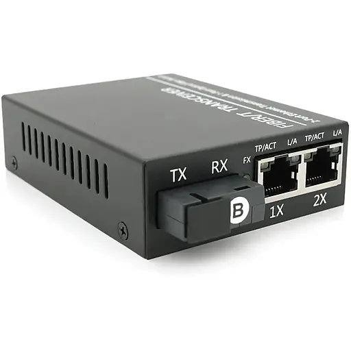 2х портовий медіаконвертор ONV-0110S-SCX-S2-B, 2*100М RJ45 + 1*SC порт (1310/1550nm, 20km)
