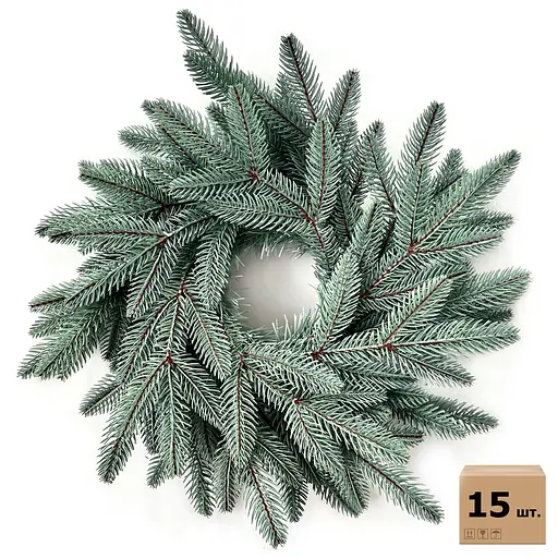Вінки хвойні різдвяні Hvoya Classic литі блакитні 40 см 15 шт.