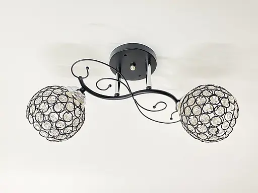 Люстра на два плафони 2348C/2 Чорний Хром