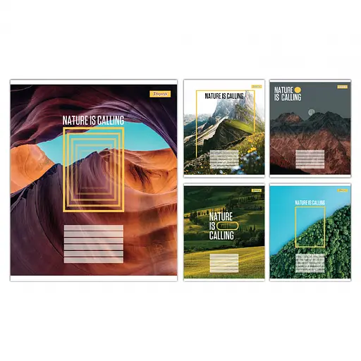 Зошити учнівські 24 аркуша клітинка 1B Nature is calling, 20 шт. в упаковці