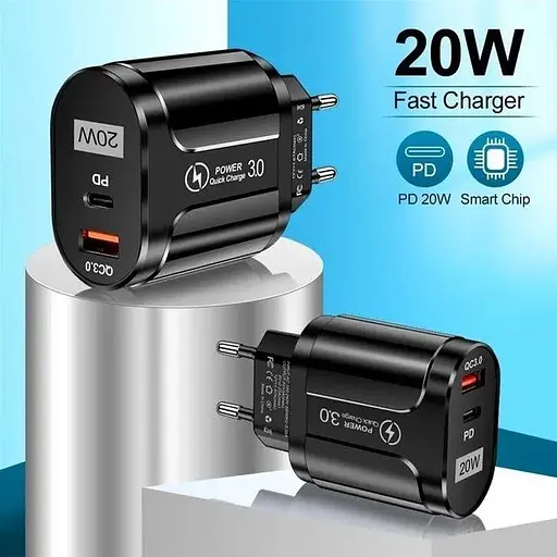 Зарядний пристрій Mirrow USB Type-C Super Charge/Quick Charge 3.0 PD 20W Black (366589741) - фото 5