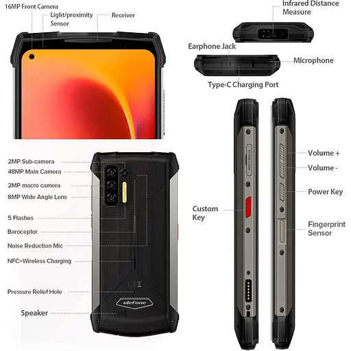 Смартфон Ulefone Power Armor 13 8/256GB Black [94334] - фото 8