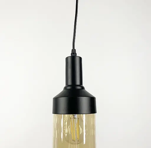 Світильник Loft в чорному каркасі Line.F Колір плафона Янтарний - фото 2