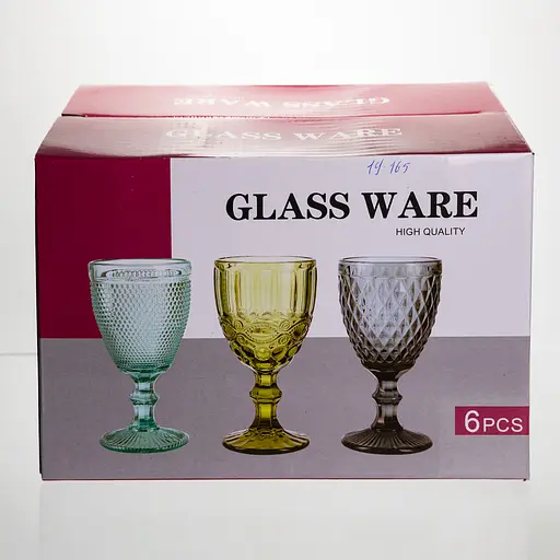 Набір келихів для вина 6 штук 340 мл винні келихи на ніжці скляні фужери для вина подарункові Yiwu HP-19-165 - фото 4