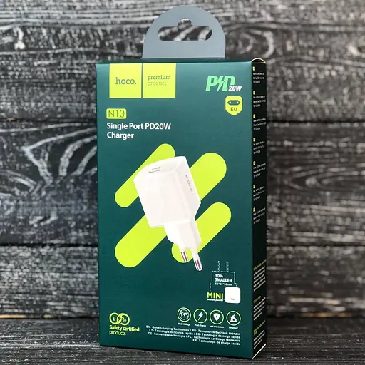 Адаптер мережевий блок живлення Hoco Starter N10 білий - фото 3