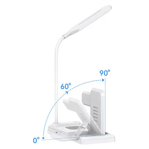 БЗП Usams US-CD195 15W 4in1 Wireless Charging Holder With Table Lamp White - фото 7