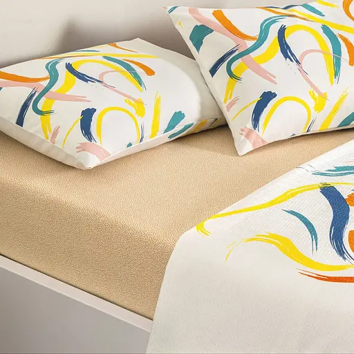 Постільна білизна з покривалом-піке Zest Turuncu / простирадло на резинці Tac pbe0051408 - фото 3