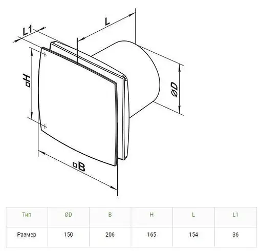 Вентилятор бытовой вытяжной Vents 150 ЛД Л Белый 30412 - фото 8