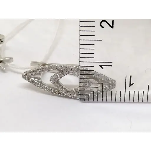 Серебряные серьги Агни Пирамида с фианитами. 2769/1Р-CZ - фото 5