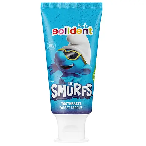 Натуральная зубная паста Solident Kids / лесные ягоды The Smurfth с фтором 1000 ppm
