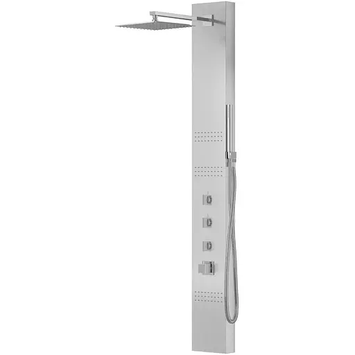 Душова панель Corsan Neo inox з термостатом S060TSL, Нержавіюча сталь - фото 1