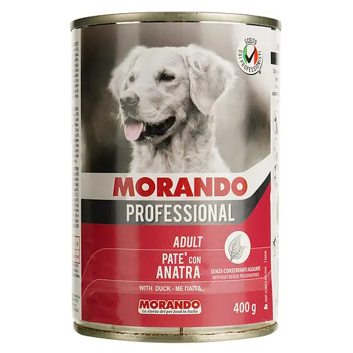 Консервований корм для дорослих собак Morando Professional паштет з качкою 400 г - фото 1