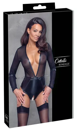 Сексуальное боди Cottelli Collection Bondage L черный - фото 7