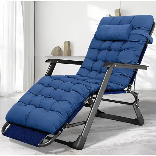 Розкладне крісло ліжко з подушкою Leobro Темно-синій (LB-FCB-G1-BLU) - фото 1