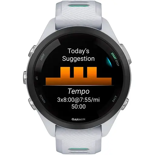 Смарт-часы Garmin Forerunner 265S Black Bezel with Whitestone Case and Whitestone/Neo Tropic Silicone Band (010-02810-04) [89363] - фото 2