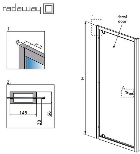 Душові двері Radaway Twist DW 80 см 382001-01 - фото 3