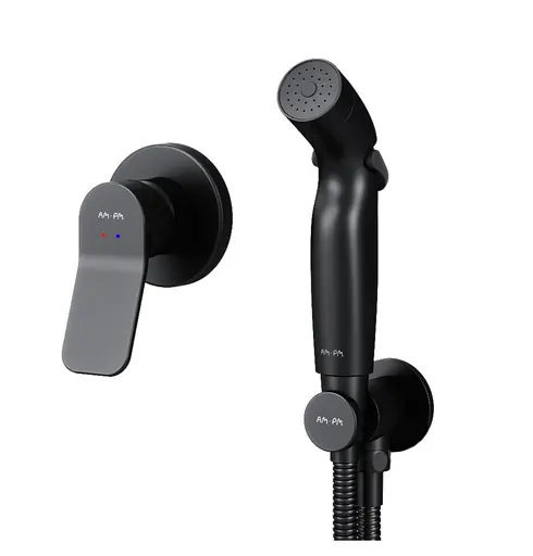 Гігієнічний душ прихованого монтажу Am.Pm X-Joy black F40H85A22, Чорний матовий - фото 1