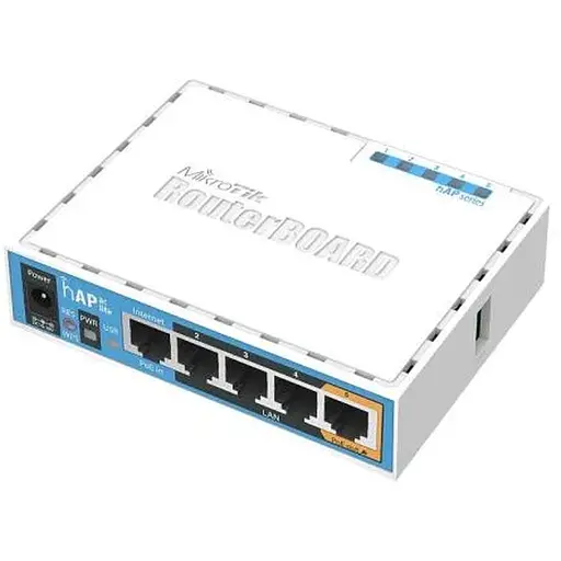Роутер Mikrotik hAP ac lite (RB952UI-5ac2nD), Wi-Fi 802.11a/b/g/n/ac, 2.4/5GHz, 5x10/100 Mb/s, USB2.0 x 1