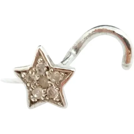 Серебряная серьга-пирсинг в нос Ирий. 6015