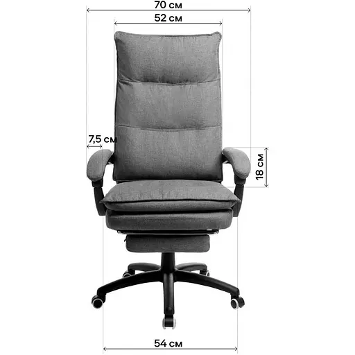 Офісне крісло GT Racer B-2507 Gray [121443] - фото 11