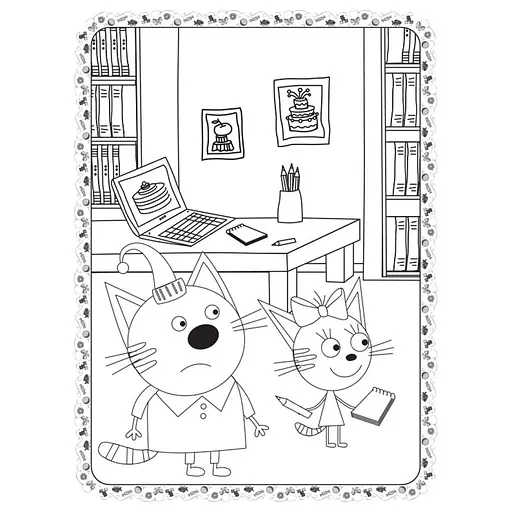 Раскраска для детей Три кота Киношедевр 1163012 цветной штрих - фото 4