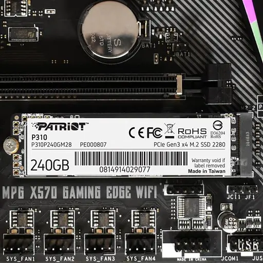 SSD накопичувач 240GB Patriot P310 M.2 2280 PCIe NVMe 3.0 x4 TLC (P310P240GM28) - фото 4