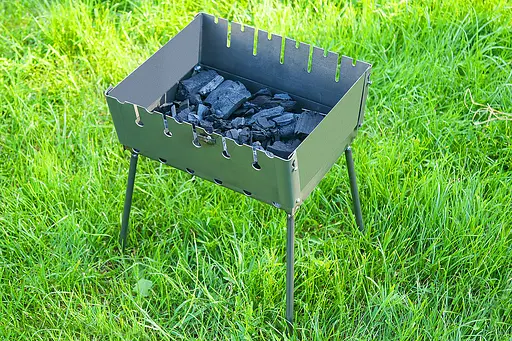 Розкладний розбірний мангал валіза дворівневий на 6 шампурів, Wood&Steel Чорний 82021 - фото 4