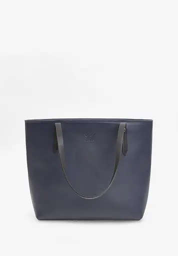 Шкіряний шоппер Walker Mini темно-синій - фото 4