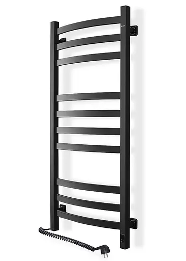 Електрична рушникосушка Navin Avalon 480x1000 Sensor ліва, чорний муар 10-043153-5010, Чорний матовий, Ліве, Електронний - фото 1