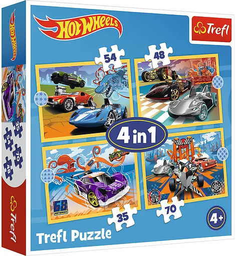 Набор Пазлы - (4в1) - "Супер авто" / Hot Wheels /Trefl - фото 1