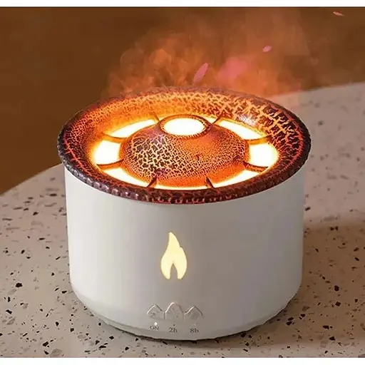 Увлажнитель воздуха-ночник аромадифузор 300 мл эффектом пламени вулкан U-V19 - фото 2