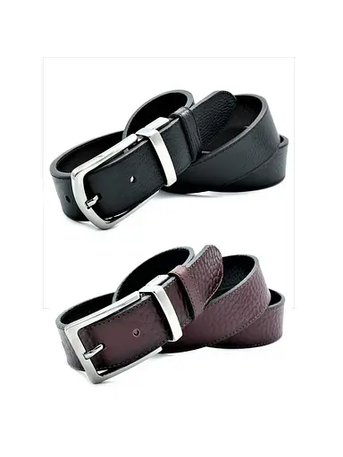 Ремінь шкіряний Le-Mon двосторонній чоловічий 115-125х4 см acs0023773 - фото 2