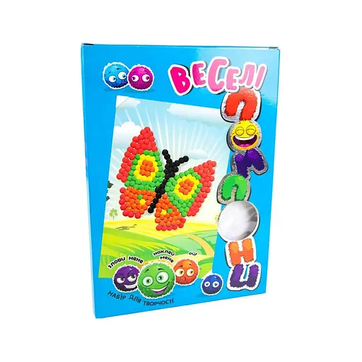 Набор для творчества "Бабочка" Strateg 30991 веселые помпоны - фото 2