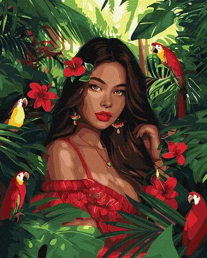 Набор для росписи по номерам Тропическая принцесса, 40x50 см, КНО8455