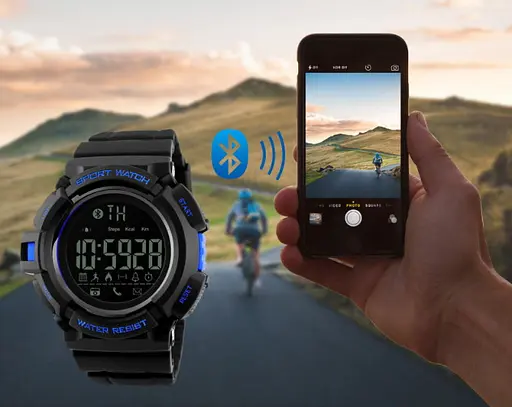 Спортивные смарт часы Skmei 1245 Шагомер Bluetooth Черные - фото 5