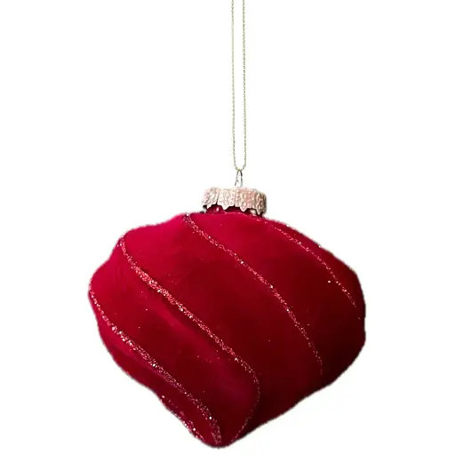Ялинкова кулька Chomik Дзиґа велюр 8 см червона (5900779882034_3)