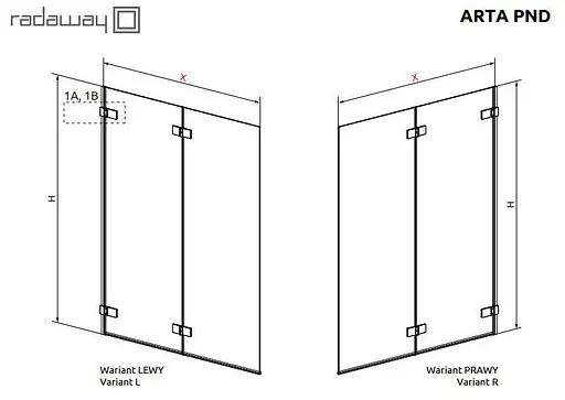 Шторка для ванны Radaway Arta PND 130 210213-01L левая - фото 3