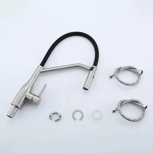 Змішувач для кухні гнучкий вилив нержавіюча сталь Gappo G4098-15 Нержавіюча сталь - фото 5