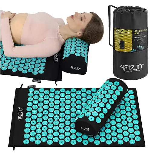 Коврик акупунктурный с валиком 4FIZJO Classic Mat Аппликатор Кузнецова Black/Blue (P-5905973402385) - фото 2