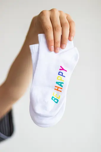 Набор носков 3 пары короткие с принтом Don`t worry, Be happy бесшовные ORGANIC cotton JILL ANTONY 38-40 - фото 4