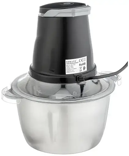 Многофункциональный мини-блендер измельчитель Sokany SK-7020 чаша 2л 400Вт Серый/Черный - фото 4