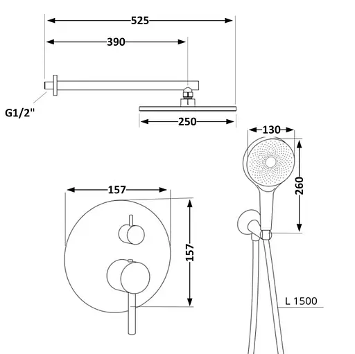 Душевая система универсальная Qtap Scorpio Chrome скрытого монтажа QTSCO113CRM45896 - фото 7
