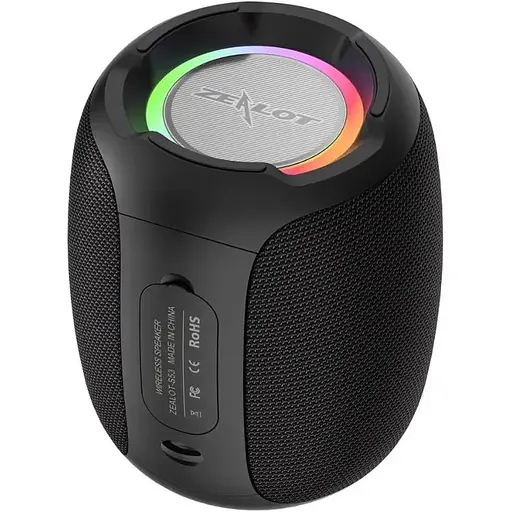 Портативна bluetooth колонка Zealot S53 TWS з LED підсвічуванням чорний - фото 1
