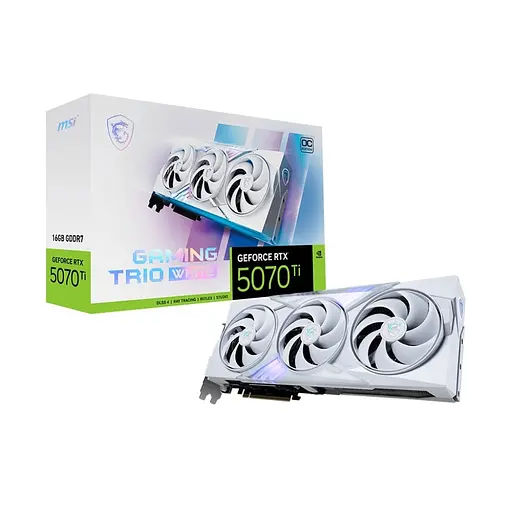 Видеокарта GF RTX 5070 Ti 16GB GDDR7 Gaming Trio OC White MSI (GeForce RTX 5070 Ti 16G GAMING TRIO OC WHITE) - фото 1