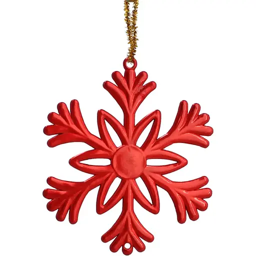 Украшение-подвеска Chomik Олень, снежинка, снеговик пластиковая красная 3 шт. (BAI5874) - фото 3