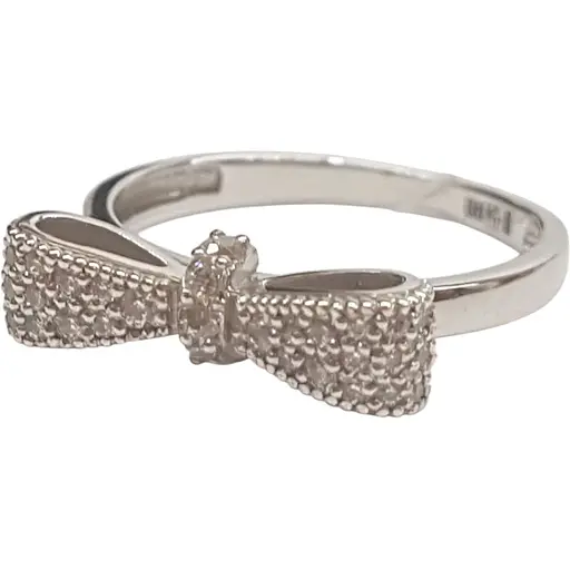 Золотое кольцо Харьковская ювелирная фабрика Бантик с фианитами. 700181-бел 16,5