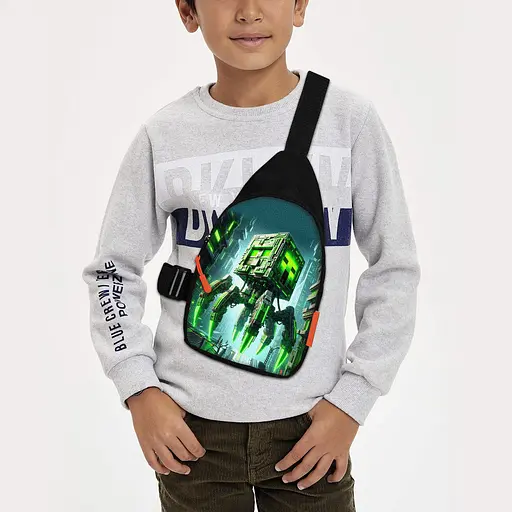Сумка через плече дитяча Minecraft Кріпер 29х17 см сумка слінг для хлопчика (02102)